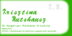 krisztina mutshausz business card